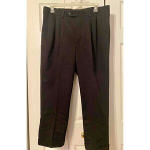 Roundtree & Yorke black men’s  Dress Pants Pleated Front Cuff Hem Size 36x29